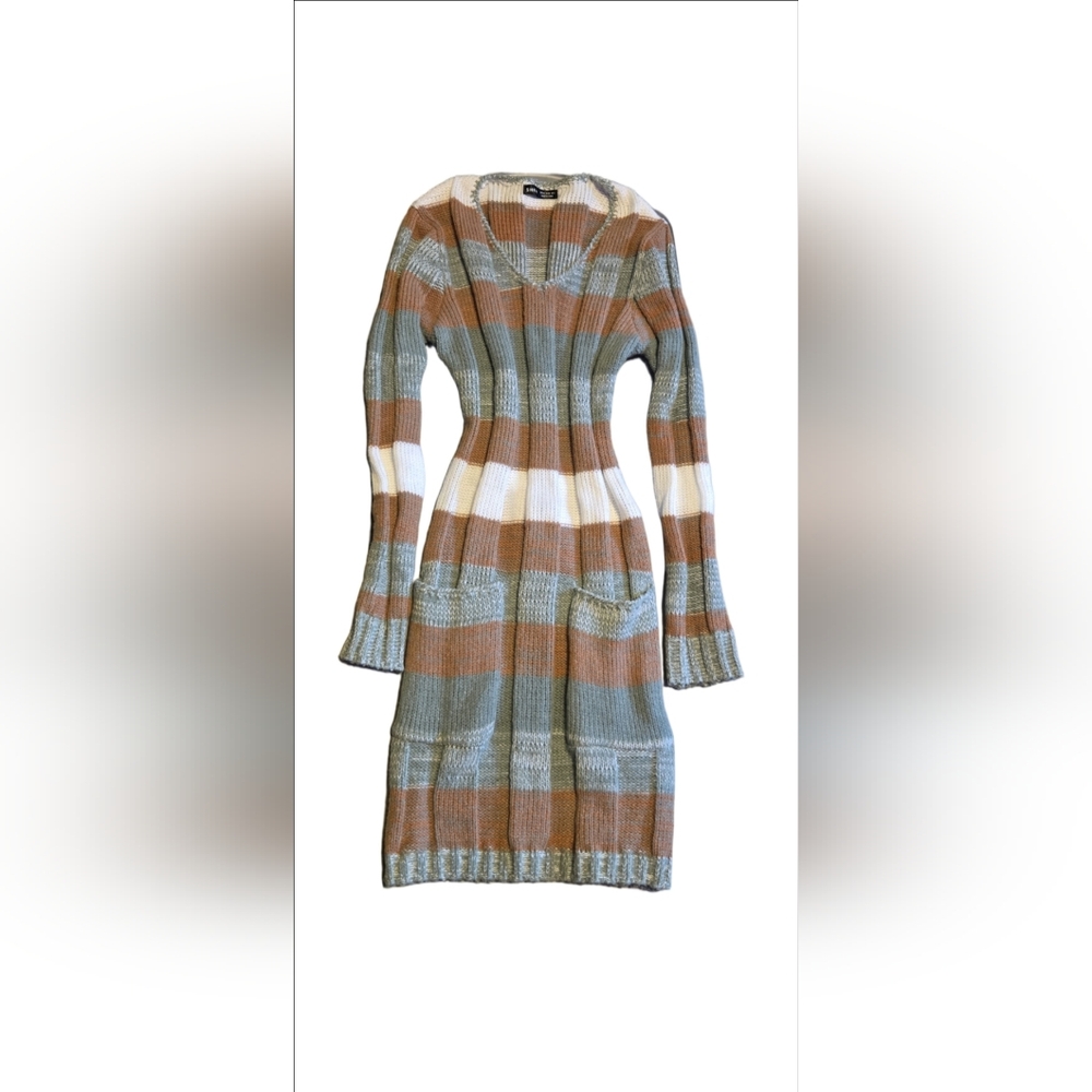 Cozy Striped Knit Sweater Dress – Size Medium (SHEIN)